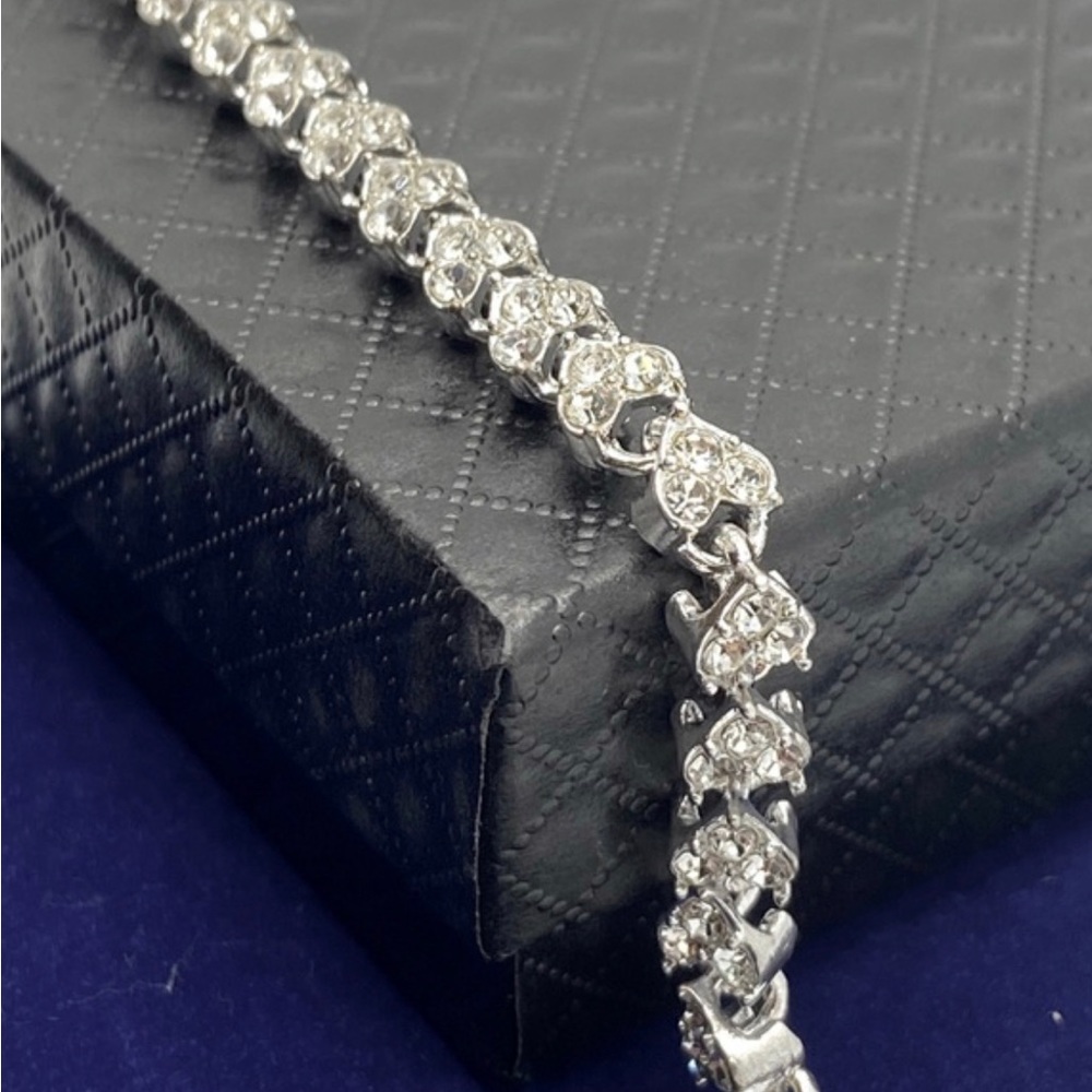 Heart Tennis Bracelet With CZ Stones Silver